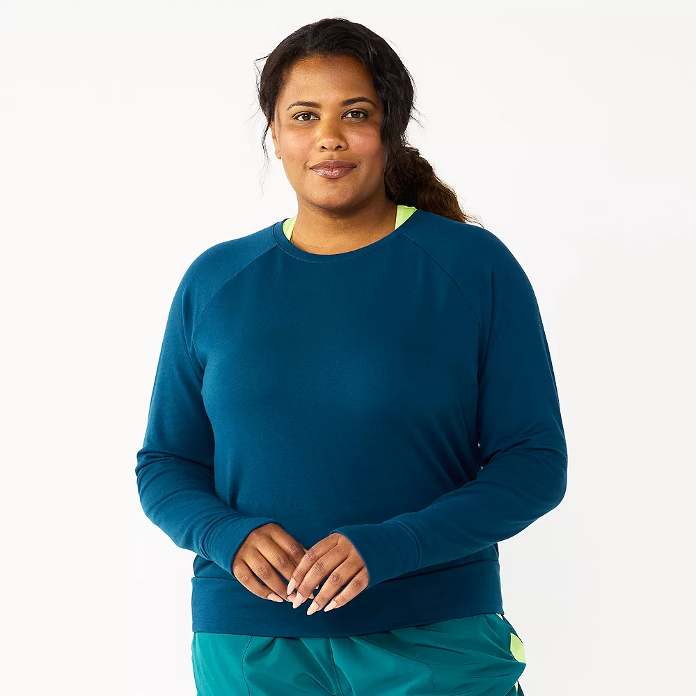 Plus Size Tek GearĀ® Keyhole Back Long-Sleeve Tee - Image 2