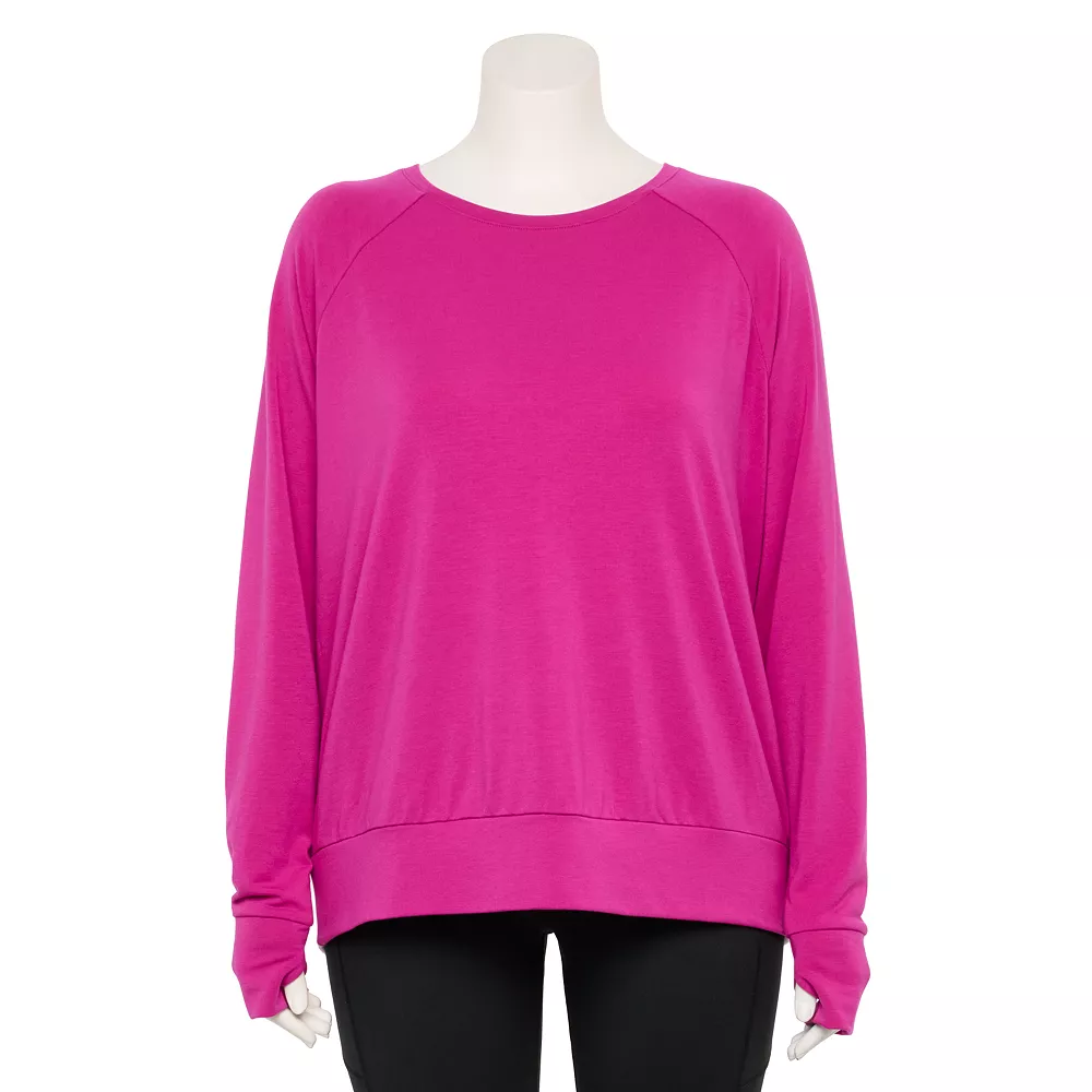 Plus Size Tek GearĀ® Keyhole Back Long-Sleeve Tee - Image 3