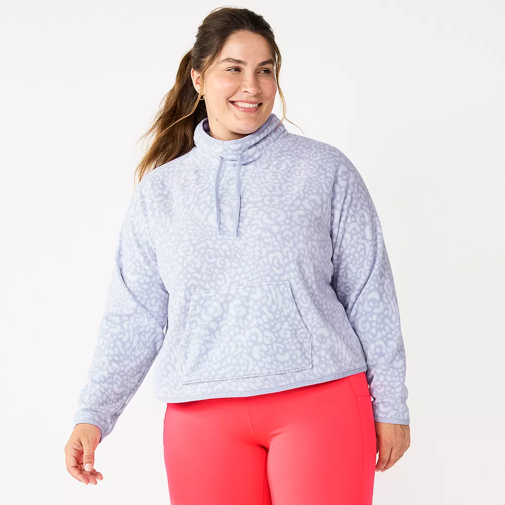 Plus Size Tek GearĀ® Microfleece Crop Cowlneck Sweatshirt - Image 4