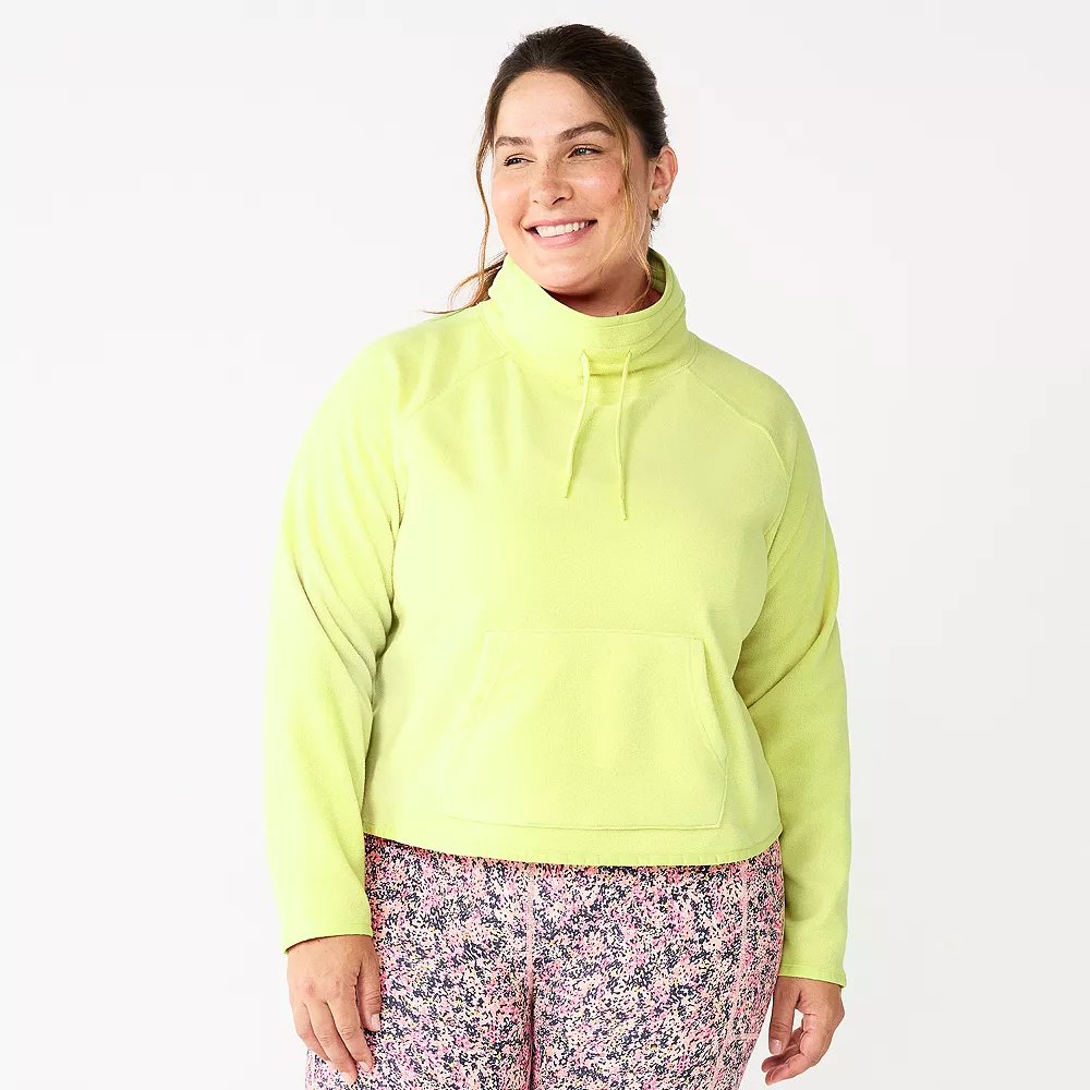 Plus Size Tek GearĀ® Microfleece Crop Cowlneck Sweatshirt